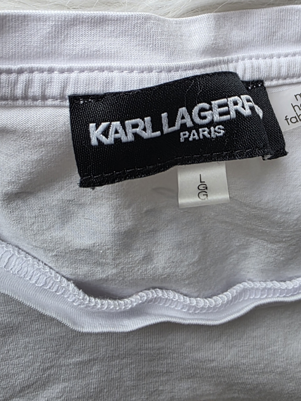 Karl Lagerfeld White Sequin Eiffel Tower Tee - Picture 3 of 5